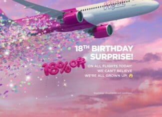 Wizz Air прославува 18 години од првиот лет и ги наградува своите патници со 18% попуст на сите летови