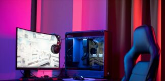 a gaming computer set up