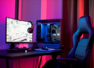 a gaming computer set up