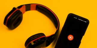 youtube music stream songs and music videos app on the display of smartphone or tablet