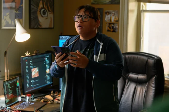 Spidey Tracker powered by Samsung Galaxy as seen in the upcoming Spider-Man Brand New Day film. C & T 2026 MARVEL. C2026 CPII &